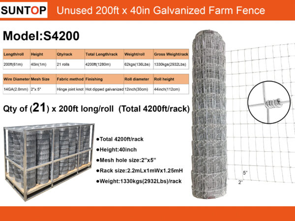 4200ft Long Wire Mesh Farm Fence-S4200 - Image 4