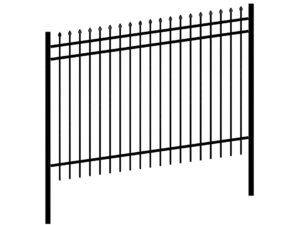 6ft x 8ft three-rail spear top picket fence rackable – S0608U