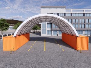 40ft x40ft x15ft Dual Truss Container Shelter-S404015